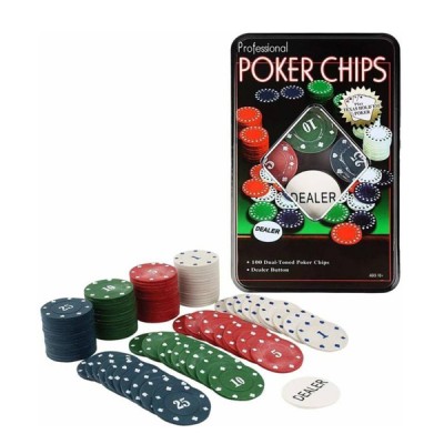 Μεταλλικό Κουτί με 100 Μάρκες Πόκερ - Poker Chips