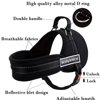 Εκπαιδευτικό Ρυθμιζόμενο Σαμαράκι - Λουρί Σκύλου - SportsDog Harness Set Μαύρο