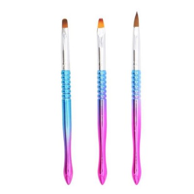 Πινέλα Σχεδίου Νυχιών Gel/Aκρυλικού Nail Art Σετ 3τεμ 15,5 cm