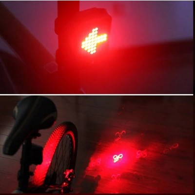 Πίσω Φως Ποδηλάτου 80lm με 64 LED και Infared Laser AQY-0100 Μαύρο