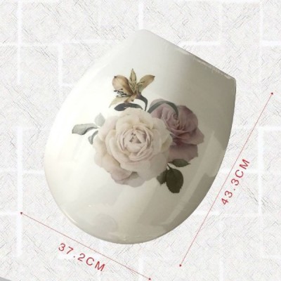 Καπάκι Τουαλέτας Πλαστικό ’’Τριαντάφυλλα’’ 37,2x43,3 εκ