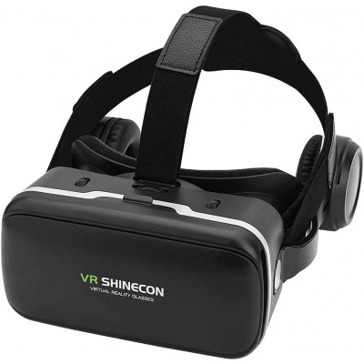 Shinecon G04E VR Headset Γυαλιά Εικονικής Πραγματικότητας με Ενσωματωμένα Ακουστικά για Κινητά από 4″ έως 6″ Μαύρο