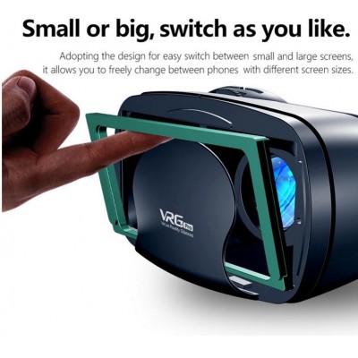 VRG PRO Headset Γυαλιά Εικονικής Πραγματικότητας με Ενσωματωμένα Ακουστικά για Κινητά από 5″ έως 7″