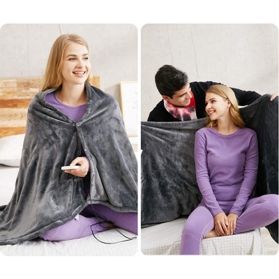 Huggle Ολόσωμη Κουβέρτα 120x200εκ  Βελουτέ Fleece με Μανίκια και Κάλυψη Ποδιών Γκρί