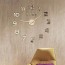 3D Αυτοκόλλητο Ρολόι Τοίχου Ακρυλικό DIY με Μηχανισμό Quartz 60x60cm