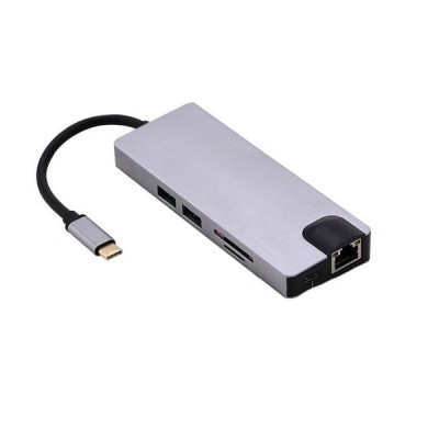 8 In 1 USB-C Docking Station με HDMI - Ethernet - Usb3.0 - Vga - Card Reader