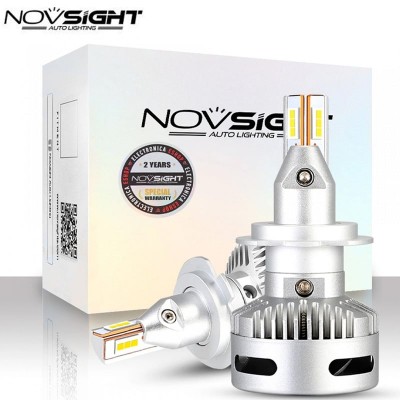 Η7 2 x Novsight Λαμπτήρες LED Φώτα Πορείας Αυτοκινήτου 12/24V 90W (2x45W) 12000LM 6500K IP68 A500 N26