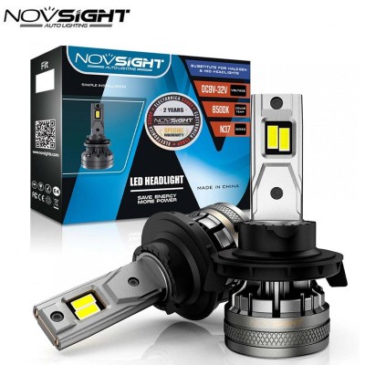 2 x Novsight Λαμπτήρες LED Φώτα Πορείας Αυτοκινήτου 12/24V H4 120W (2x60W) 22000LM 6500K IP68 A500 N37