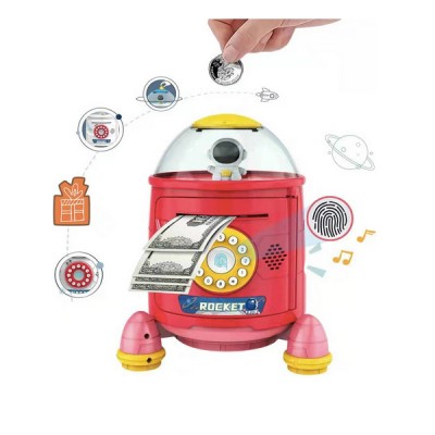 Ηλεκτρονικός Κουμπαράς Χρηματοκιβώτιο με Κωδικό Ασφαλείας Πύραυλος - Κόκκινο Rocket Piggy Bank
